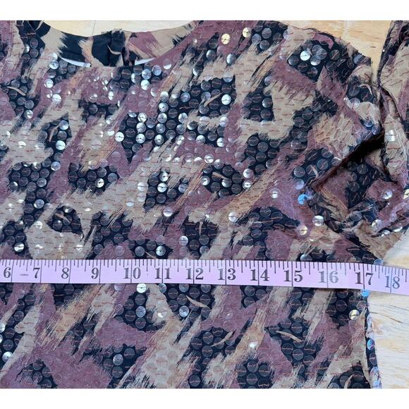 VTG Liz Claiborne Collection 100% Silk Sequin Cardigan Blouse Top Sz 4P Sparkle - Picture 7 of 9
